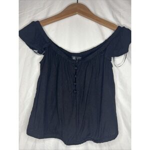 volcom black women size Small crop top off the shoulder
